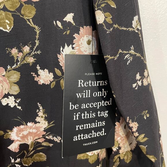 New Tuckernuck Tate Linen Blend Floral Mini Shirtdress Midnight Garden XS $228 - Picture 9 of 11